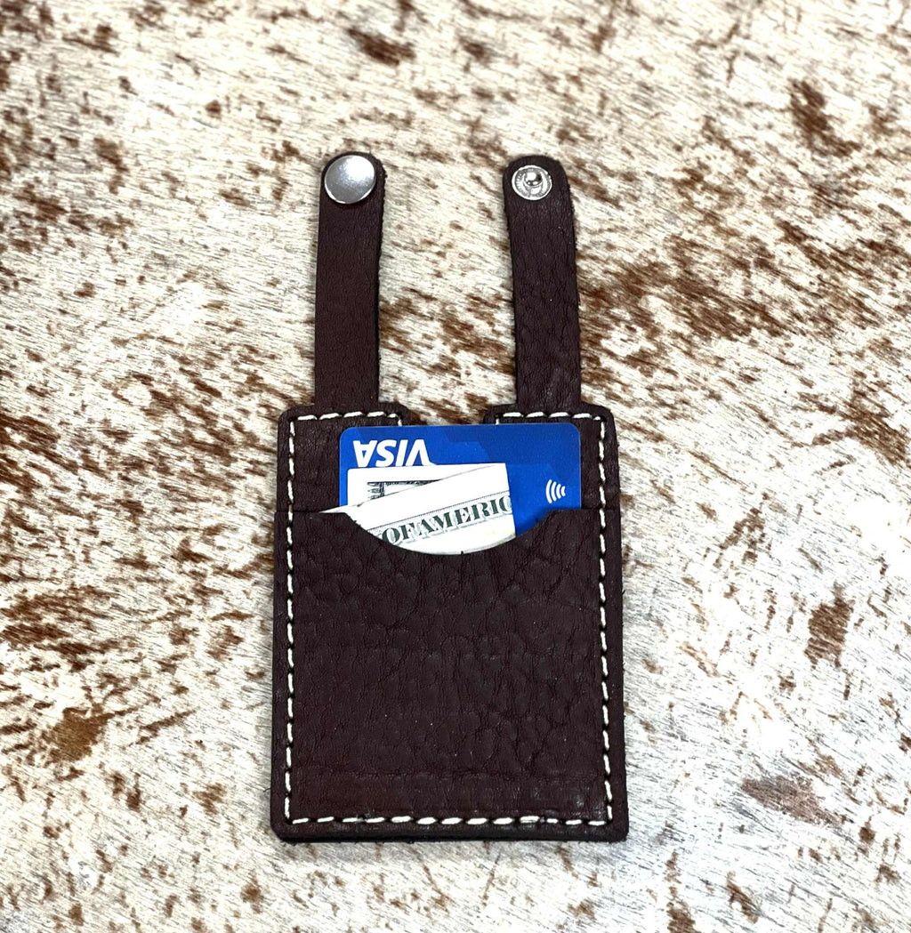 Leather Boot Wallet With Snap Strap: Ostrich