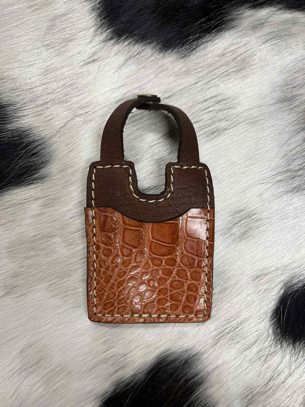 Leather Boot Wallet With Snap Strap: Ostrich