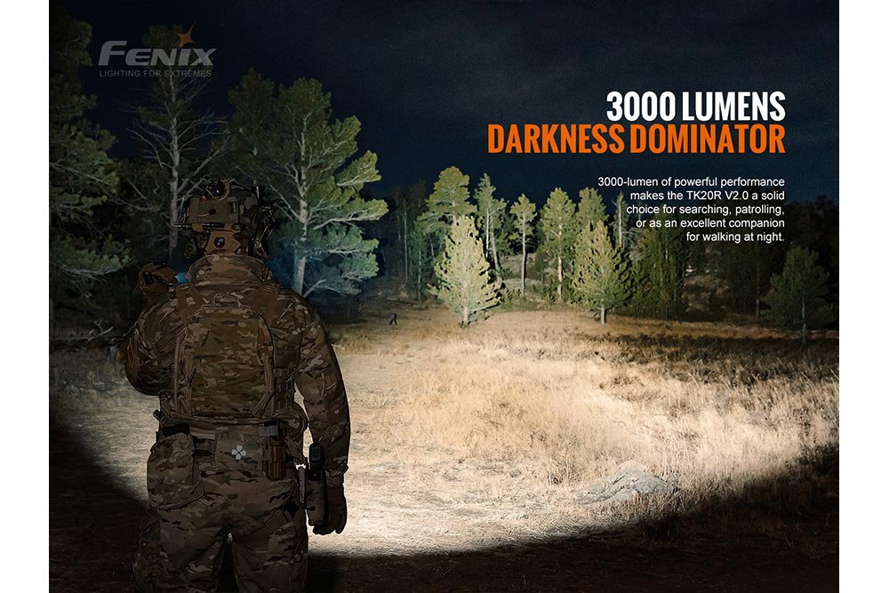 Fenix TK20R V2.0 Rechargeable Flashlight - 3000 lumens
