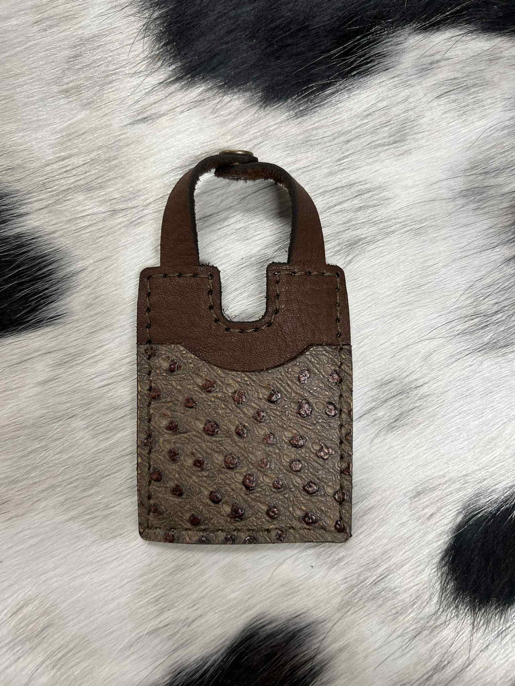 Leather Boot Wallet With Snap Strap: Acid wash cowhide
