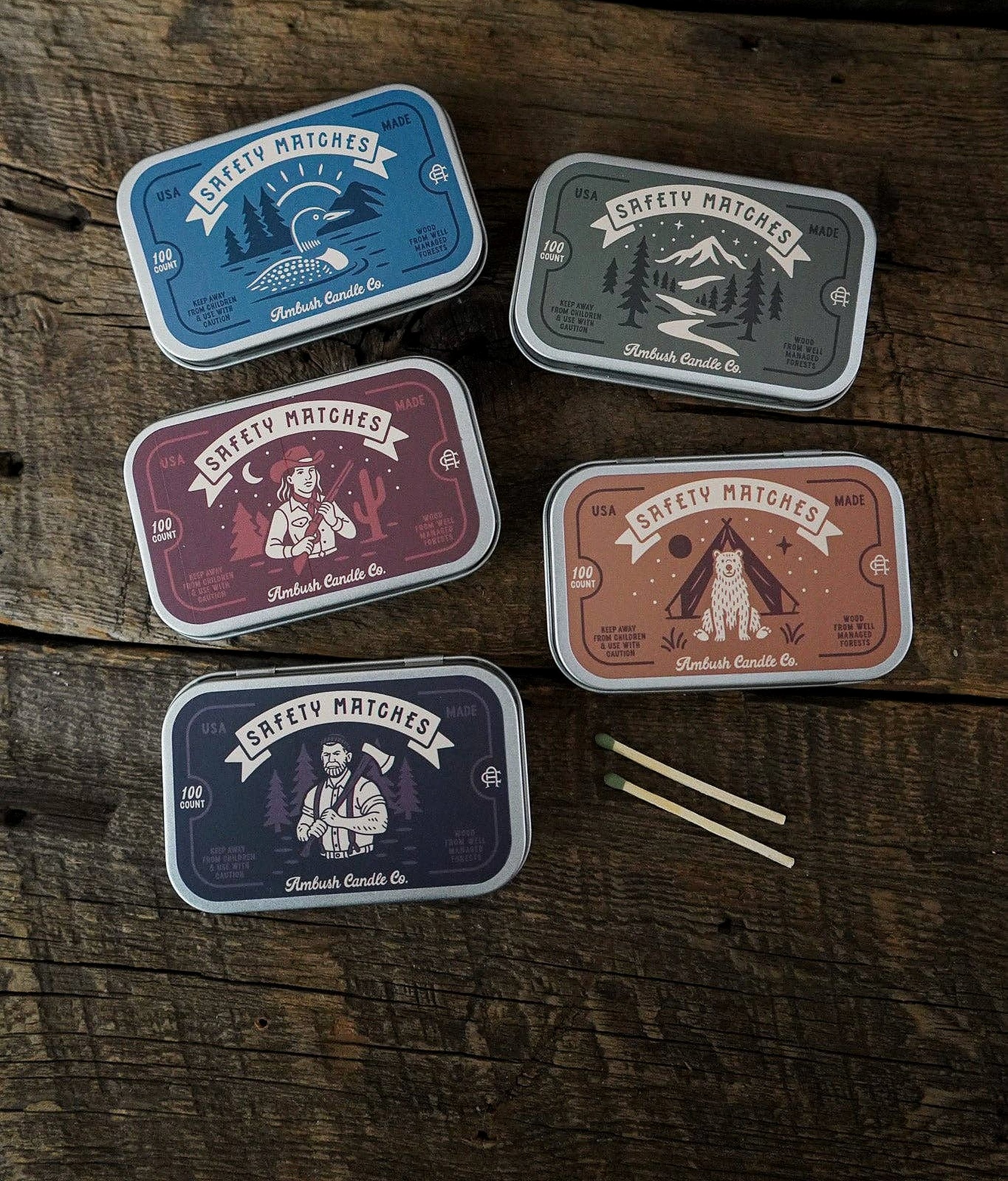Ambush Candle Co safety matches