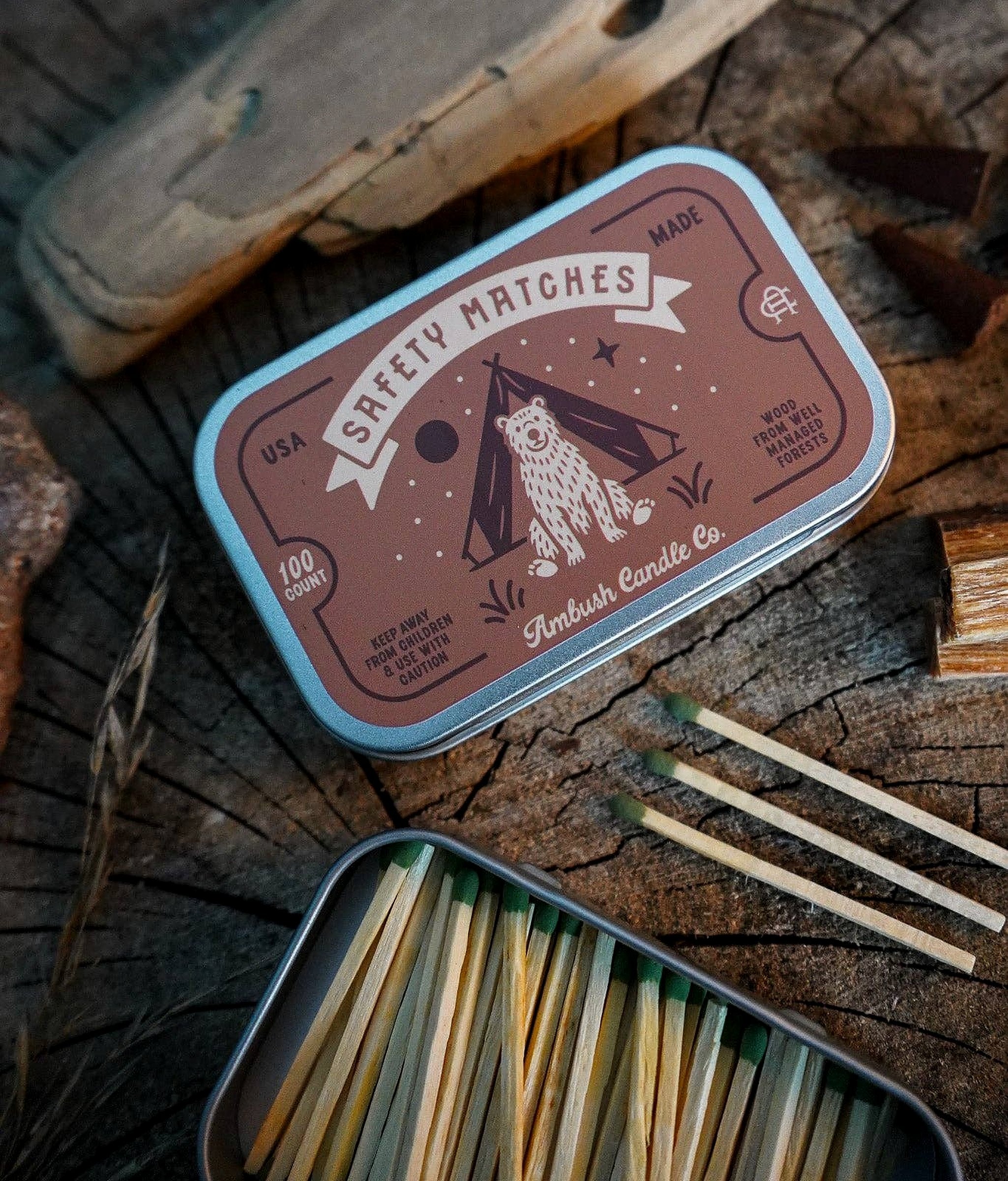 Ambush Candle Co Lost Prairie matches